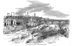 London,Royal Barge,prints Illustrated London News,river view